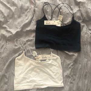 Blue & White Crop Tanks